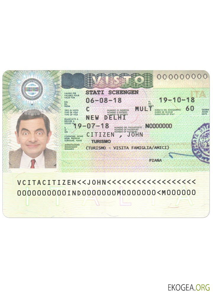 Visa ITALIE template